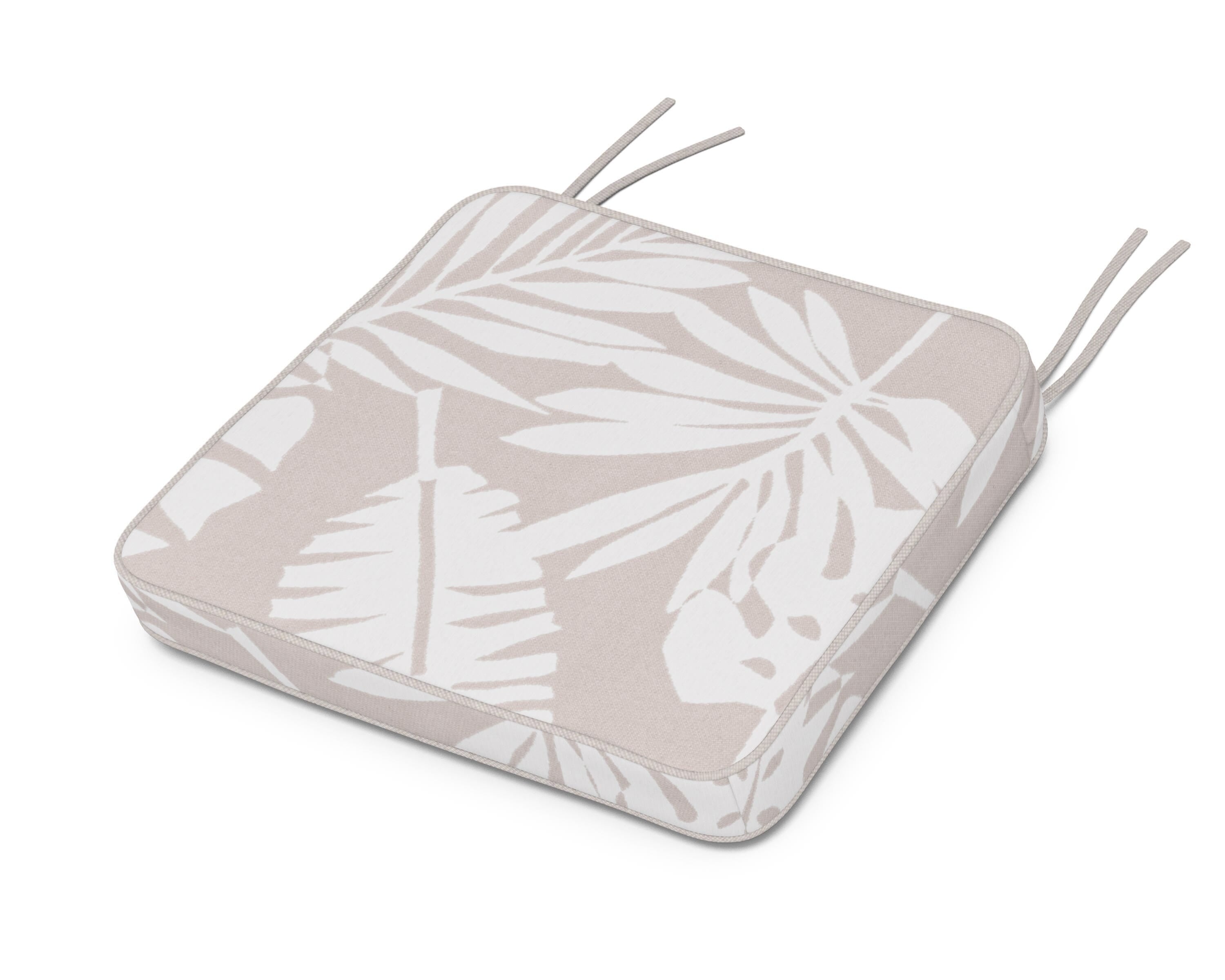Martha Stewart by POLYWOOD® Chinoiserie Arm Chair Seat Cushion in Leaf Dune Burlap