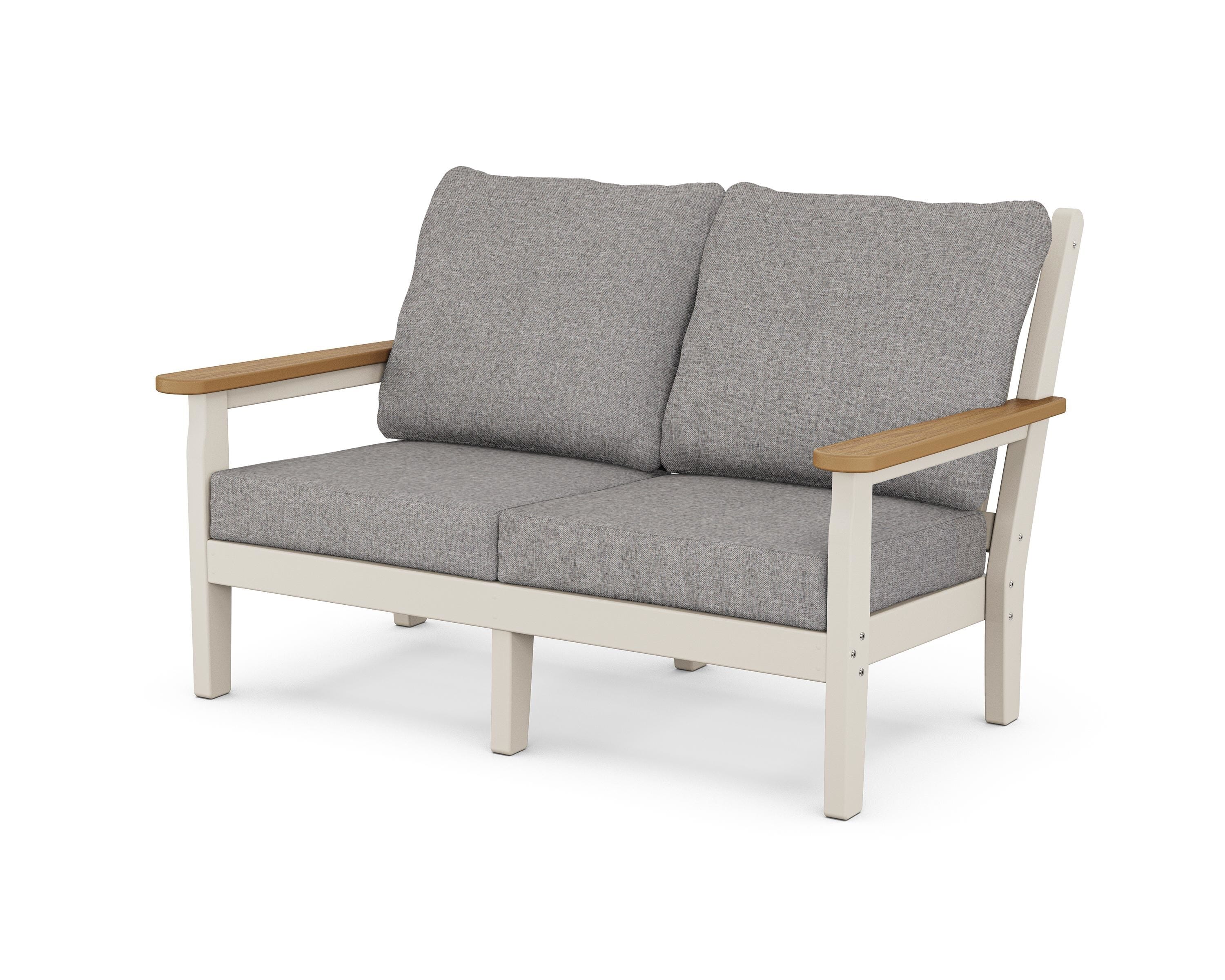 POLYWOOD® Chippendale Deep Seating Loveseat in Sand / Natural / Grey Mist
