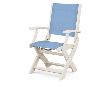POLYWOOD® Coastal Folding Chair in Sand / Poolside Sling