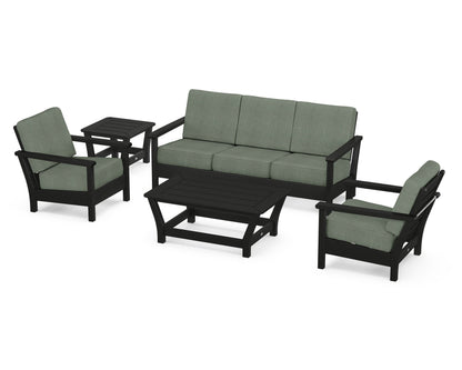 POLYWOOD® Harbour 5-Piece Deep Seating Set in Black / Cast Sage