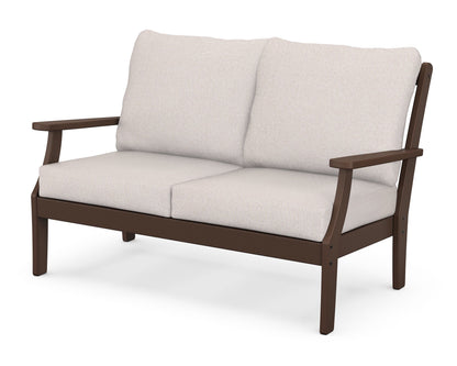 POLYWOOD® Braxton Deep Seating Loveseat in Mahogany / Dune Burlap