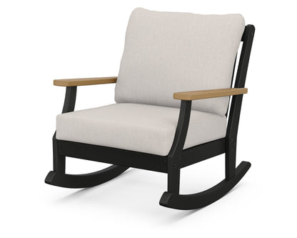 POLYWOOD® Braxton Deep Seating Rocking Chair in Black / Natural / Cast Ash