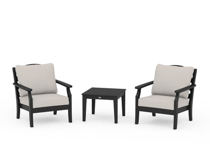 Draper James™ by  POLYWOOD® Savannah 3-Piece Deep Seating Set in Black / Cast Ash