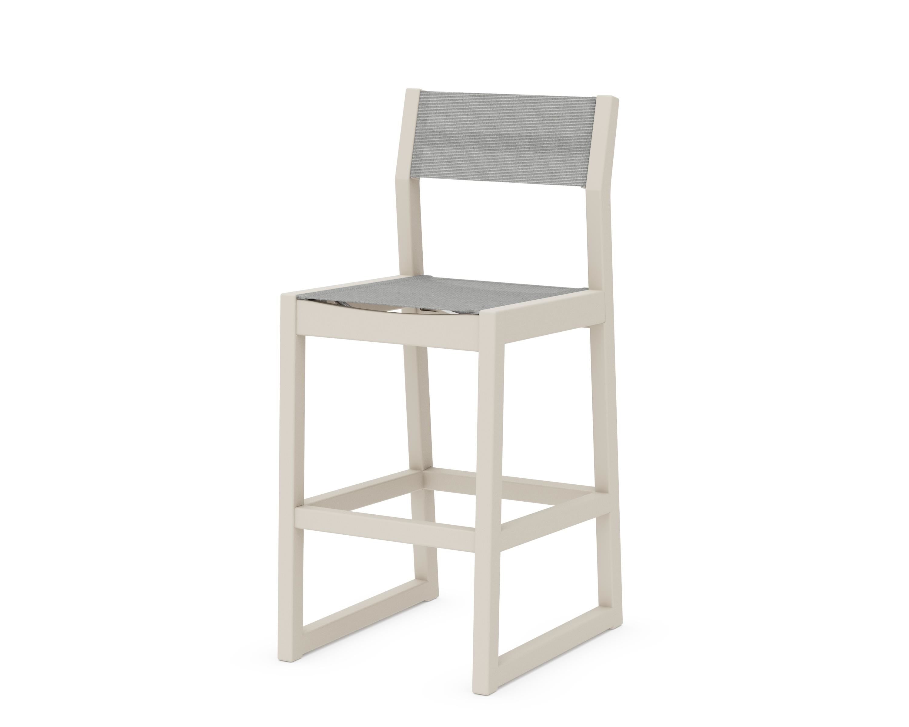 POLYWOOD® EDGE Sling Bar Side Chair in Sand / Metallic Sling