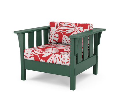 Martha Stewart by POLYWOOD® Acadia Deep Seating Chair in Green / Leaf Crimson