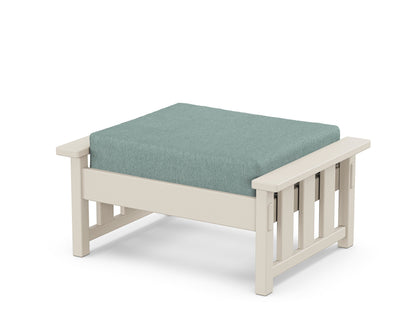 Martha Stewart by POLYWOOD® Acadia Deep Seating Ottoman in Sand / Glacier Spa