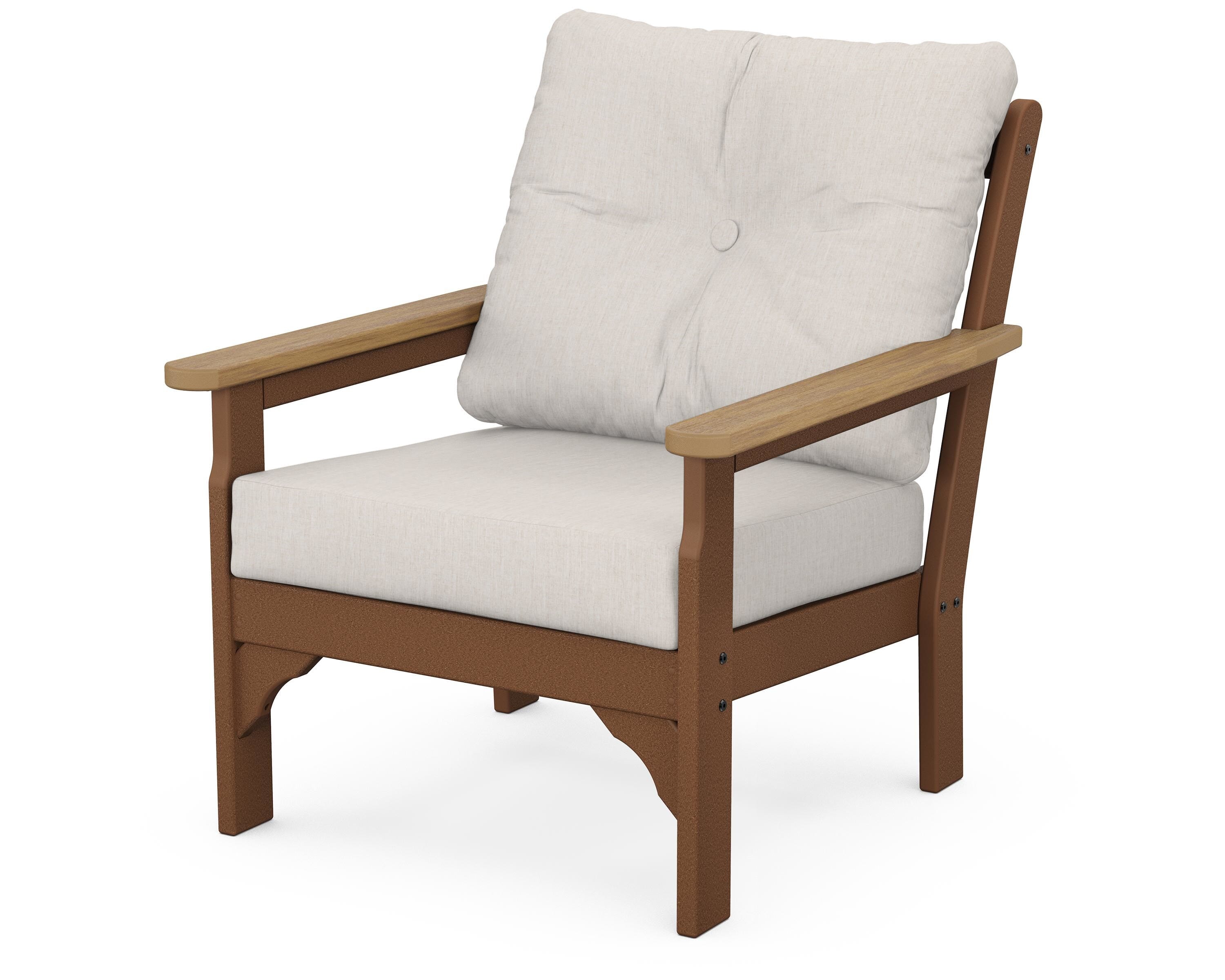 POLYWOOD® Vineyard Deep Seating Chair in Teak / Natural / Cast Ash