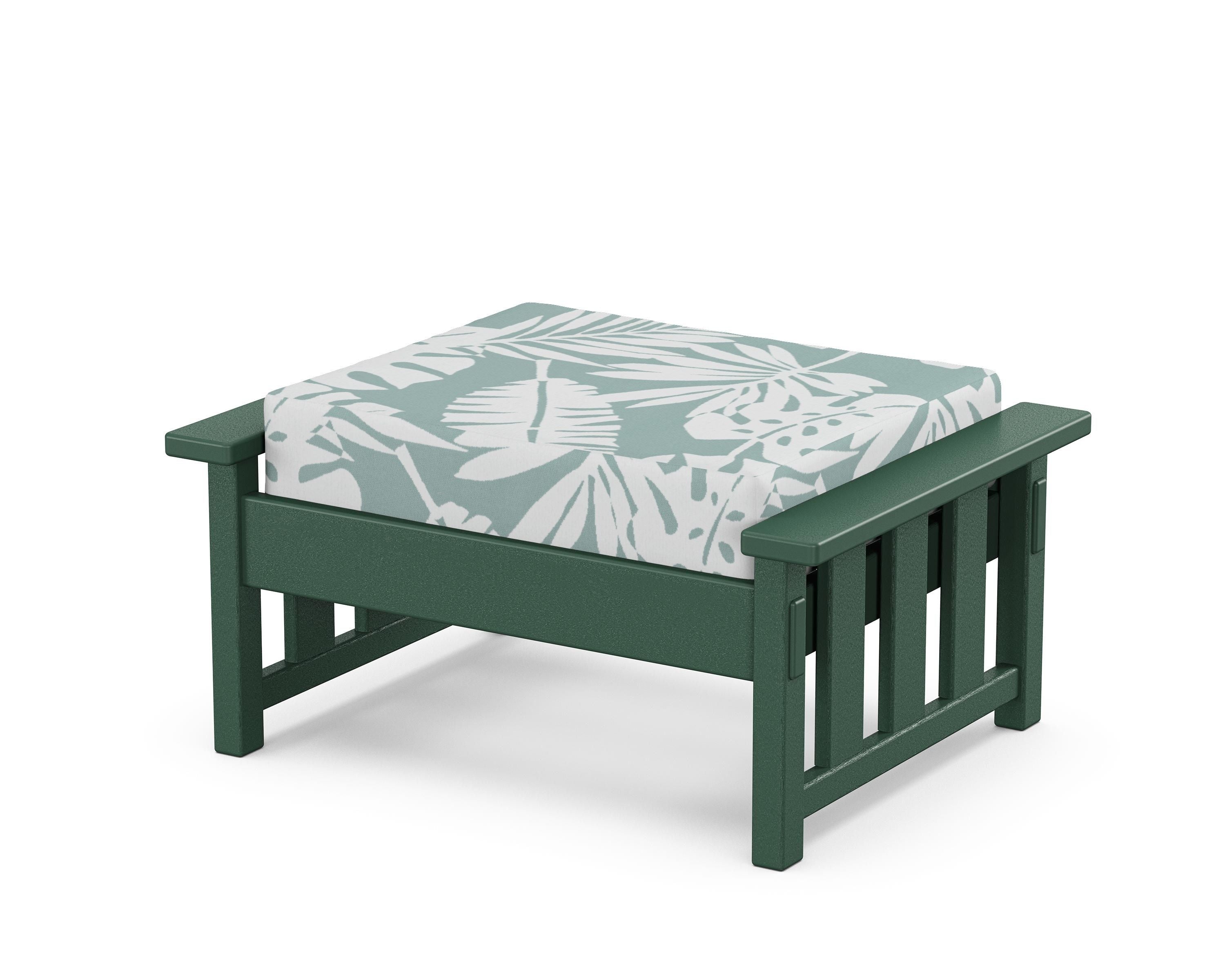 Martha Stewart by POLYWOOD® Acadia Deep Seating Ottoman in Green / Leaf Glacier Spa