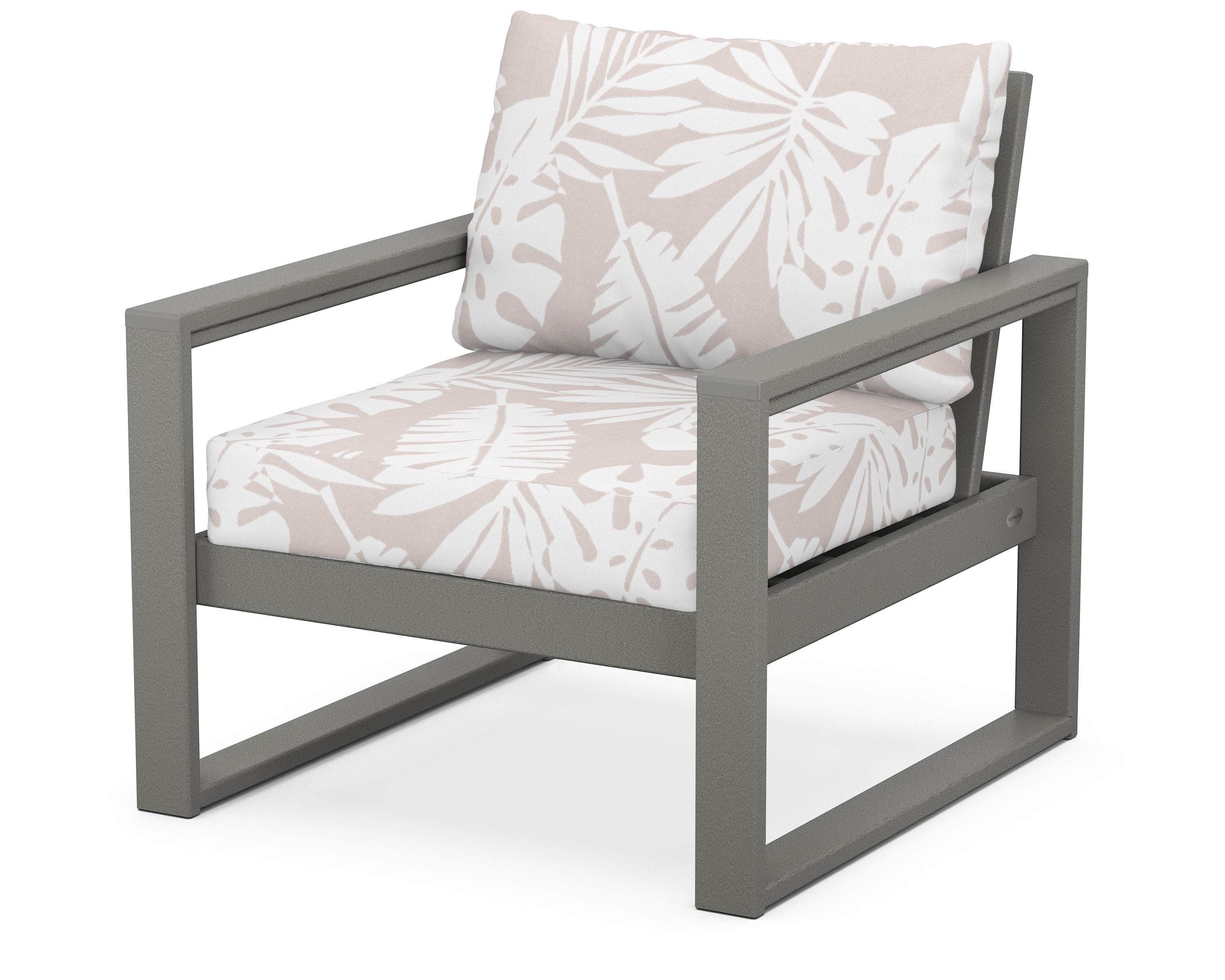 POLYWOOD® EDGE Club Chair in Slate Grey / Leaf Dune Burlap