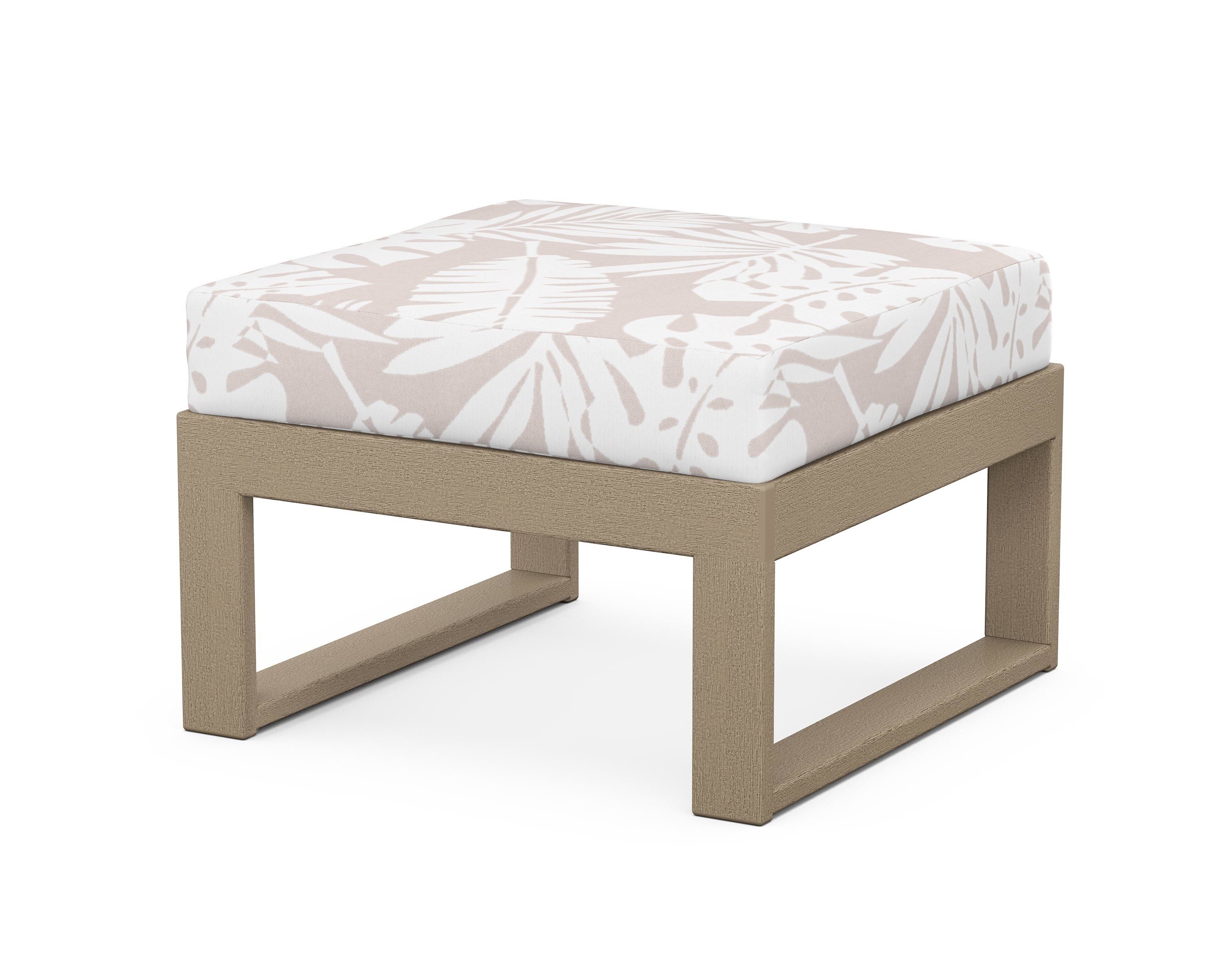 Unbranded Modular Ottoman - Modern in Vintage Sahara / Leaf Dune Burlap
