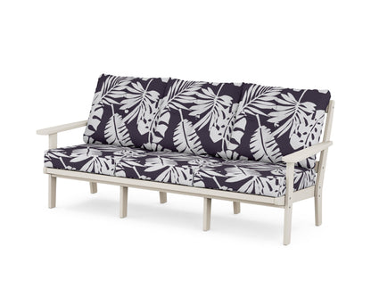 POLYWOOD® Mission Deep Seating Sofa in Sand / Leaf Navy