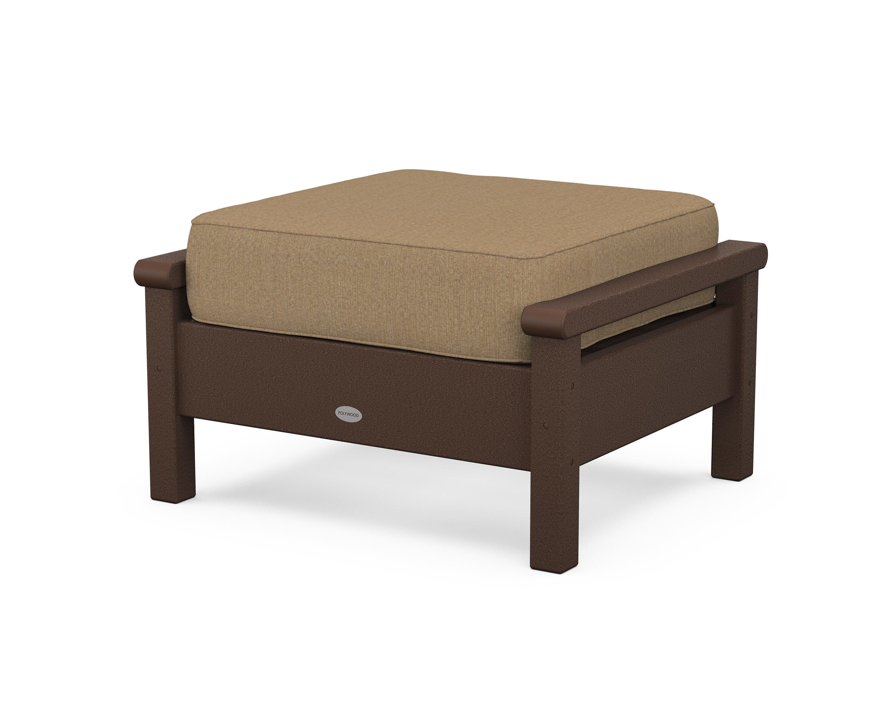 POLYWOOD® Harbour Deep Seating Ottoman in Mahogany / Sesame