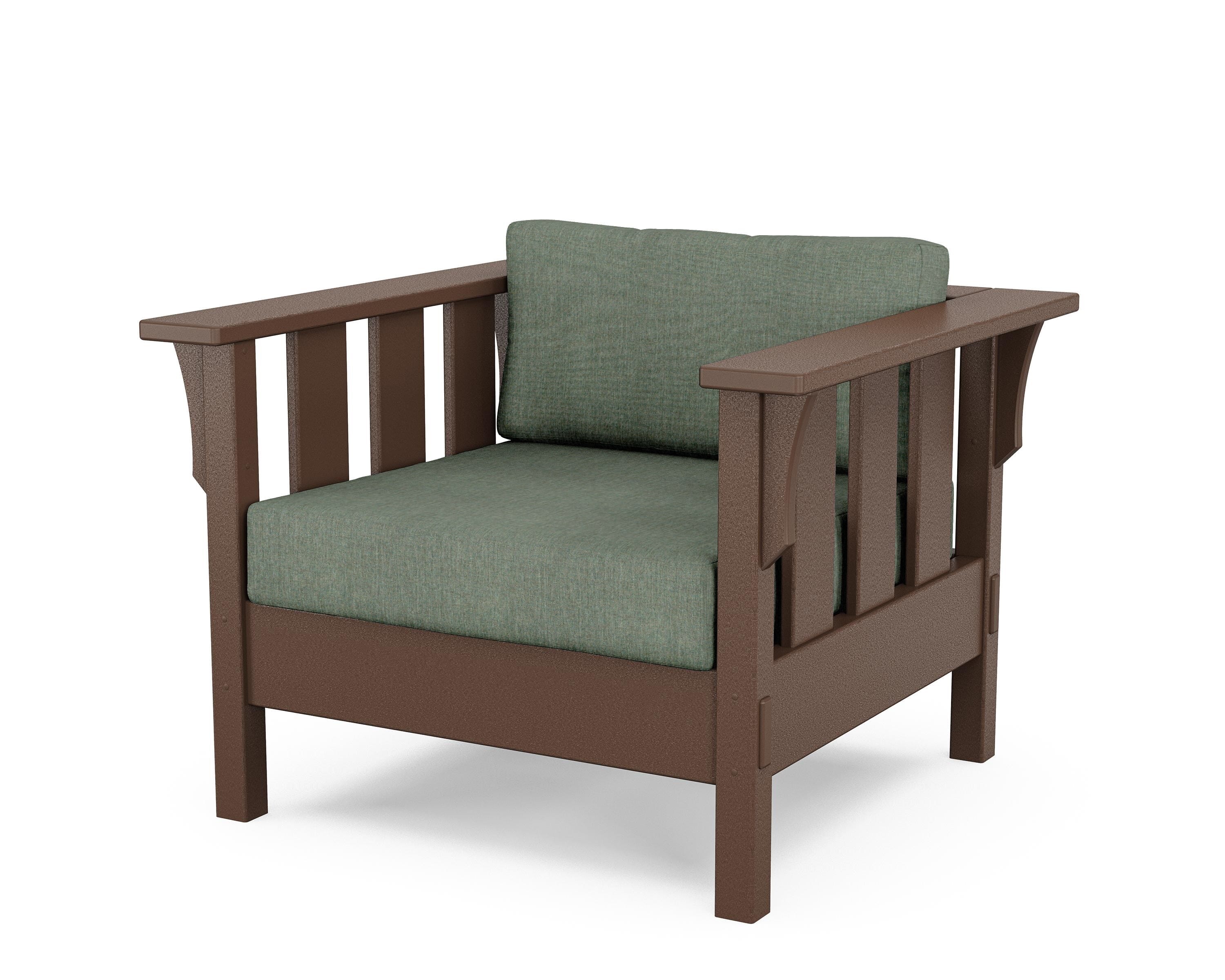 Martha Stewart by POLYWOOD® Acadia Deep Seating Chair in Mahogany / Cast Sage