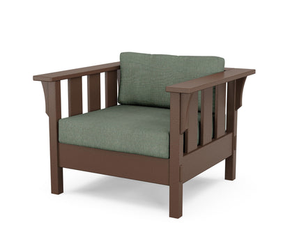Martha Stewart by POLYWOOD® Acadia Deep Seating Chair in Mahogany / Cast Sage