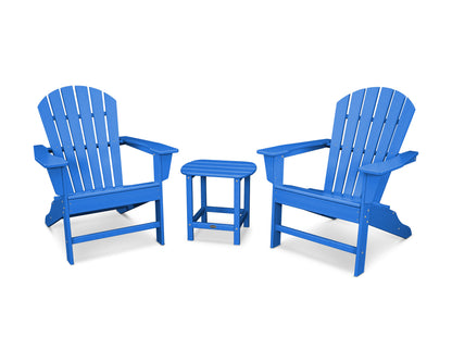 POLYWOOD® South Beach Adirondack 3-Piece Set in Pacific Blue