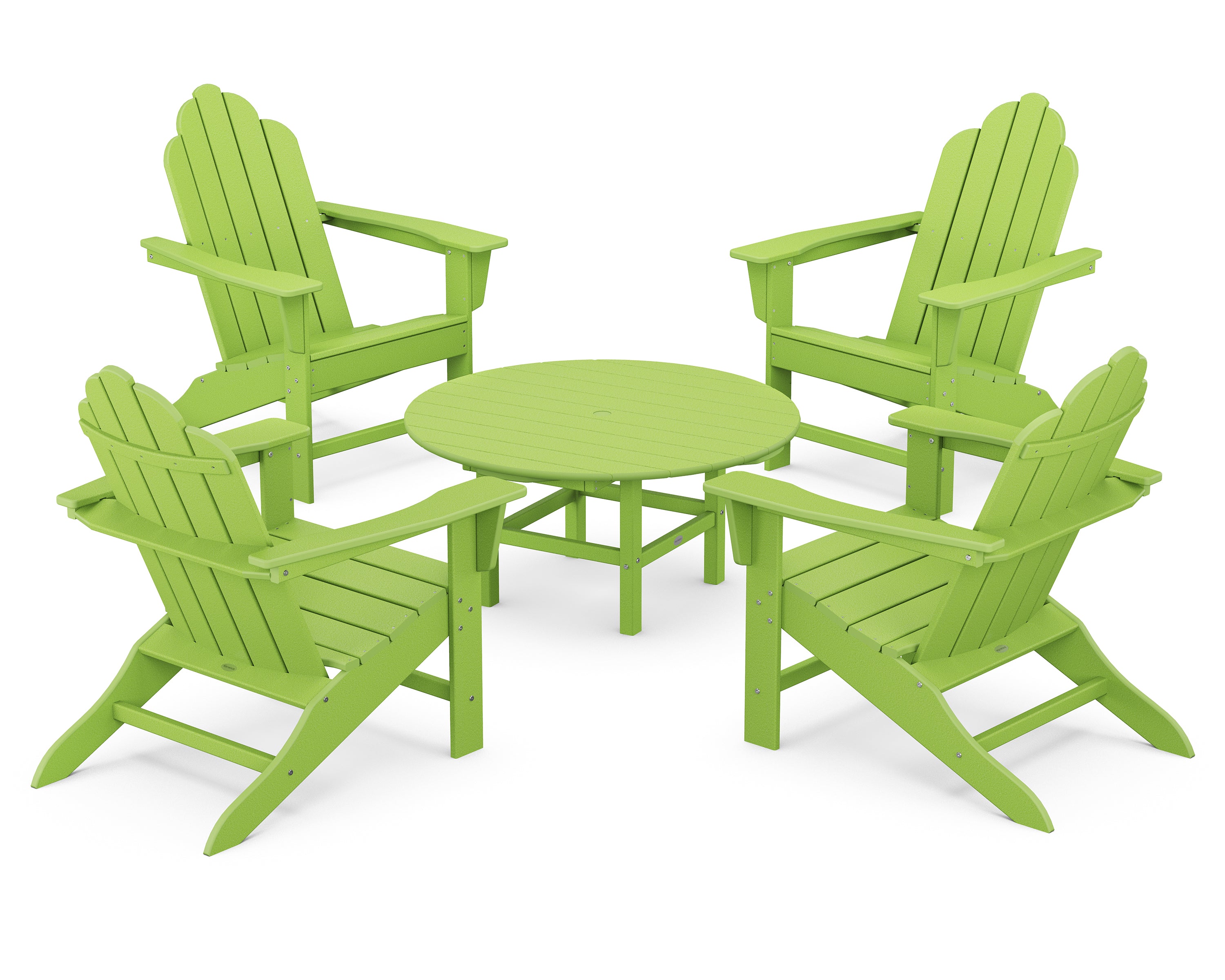 POLYWOOD® Long Island Adirondack 5-Piece Conversation Group in Lime