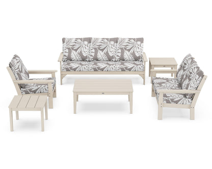 POLYWOOD® Vineyard 6-Piece Deep Seating Set in Sand / Leaf Grey Mist