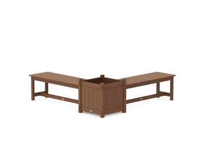 POLYWOOD® 48" Vineyard L- Shaped Planter Bench Set- Large in Teak