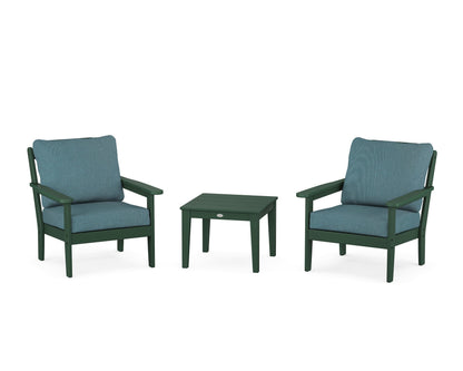 Country Living Cottage 3-Piece Deep Seating Set in Green / Ocean Teal