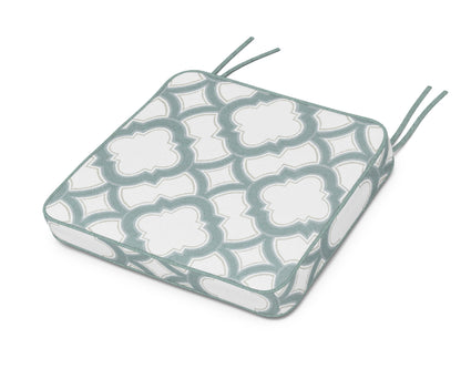 Martha Stewart by POLYWOOD® Chinoiserie Arm Chair Seat Cushion in Trellis Glacier Spa