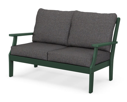 POLYWOOD® Braxton Deep Seating Loveseat in Green / Ash Charcoal