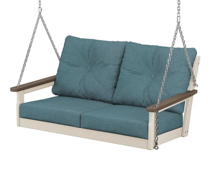 POLYWOOD® Vineyard Deep Seating Swing in Sand / Kona / Ocean Teal