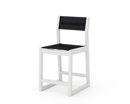 POLYWOOD® EDGE Sling Counter Side Chair in White / Black Sling