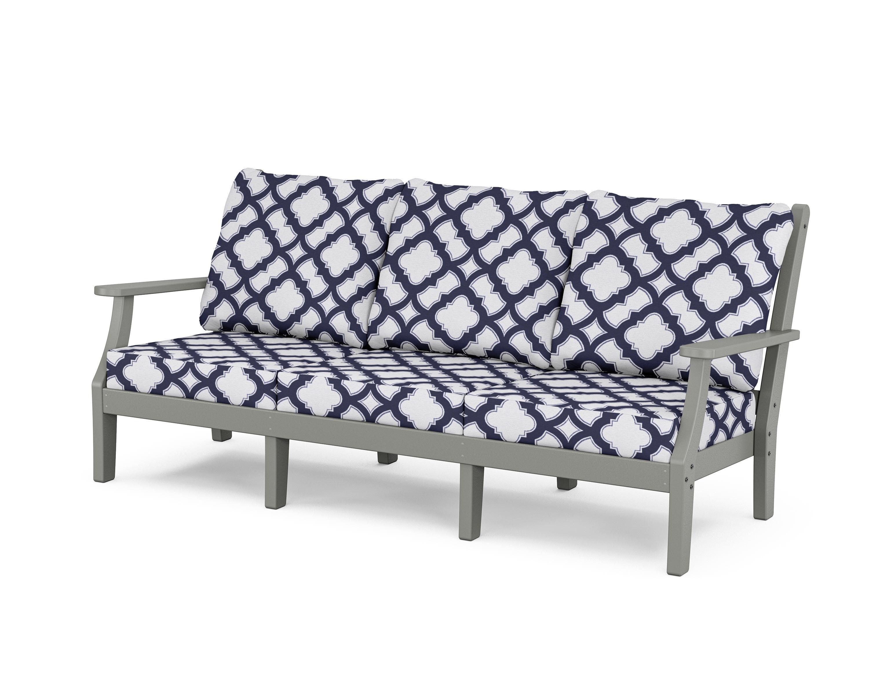Country Living Wovendale Deep Seating Sofa in Slate Grey / Trellis Navy