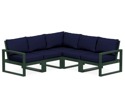 POLYWOOD® EDGE 5-Piece Modular Deep Seating Set in Green / Navy