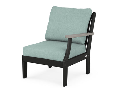 POLYWOOD® Braxton Modular Right Arm Chair in Black / Driftwood / Glacier Spa