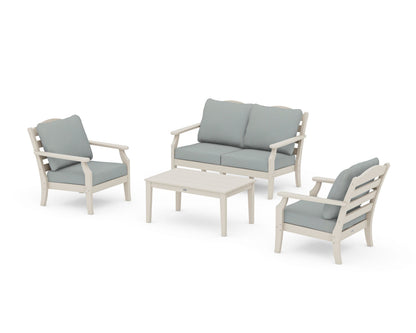 Draper James™ by  POLYWOOD® Savannah 4-Piece Deep Seating Set with Loveseat in Sand / Spa