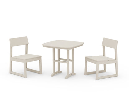 POLYWOOD® EDGE Side Chair 3-Piece Dining Set in Sand