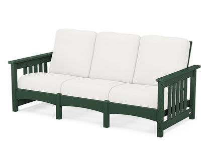 POLYWOOD® Club Mission Sofa in Green / Natural Linen