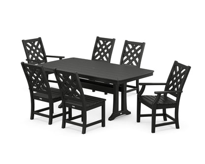 Country Living Wovendale 7-Piece Dining Set with Trestle Legs in Black