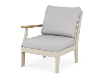 POLYWOOD® Braxton Modular Left Arm Chair in Sand / Natural / Granite