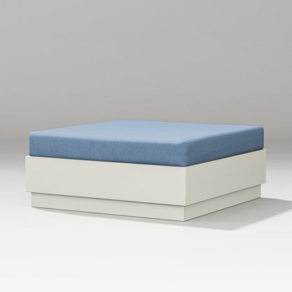 PW Designer Series Elevate Lounge Ottoman in Vintage White / Sky Blue
