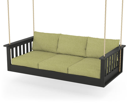POLYWOOD® Vineyard Daybed Swing in Black / Chartreuse Boucle