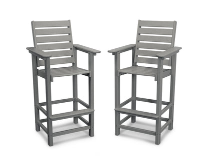 POLYWOOD® Captain Bar Chair Duo in Slate Grey