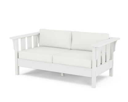 Martha Stewart by POLYWOOD® Acadia Deep Seating Loveseat in White / Natural Linen
