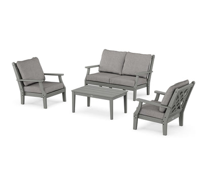 Country Living Wovendale 4-Piece Deep Seating Set with Loveseat in Slate Grey / Grey Mist
