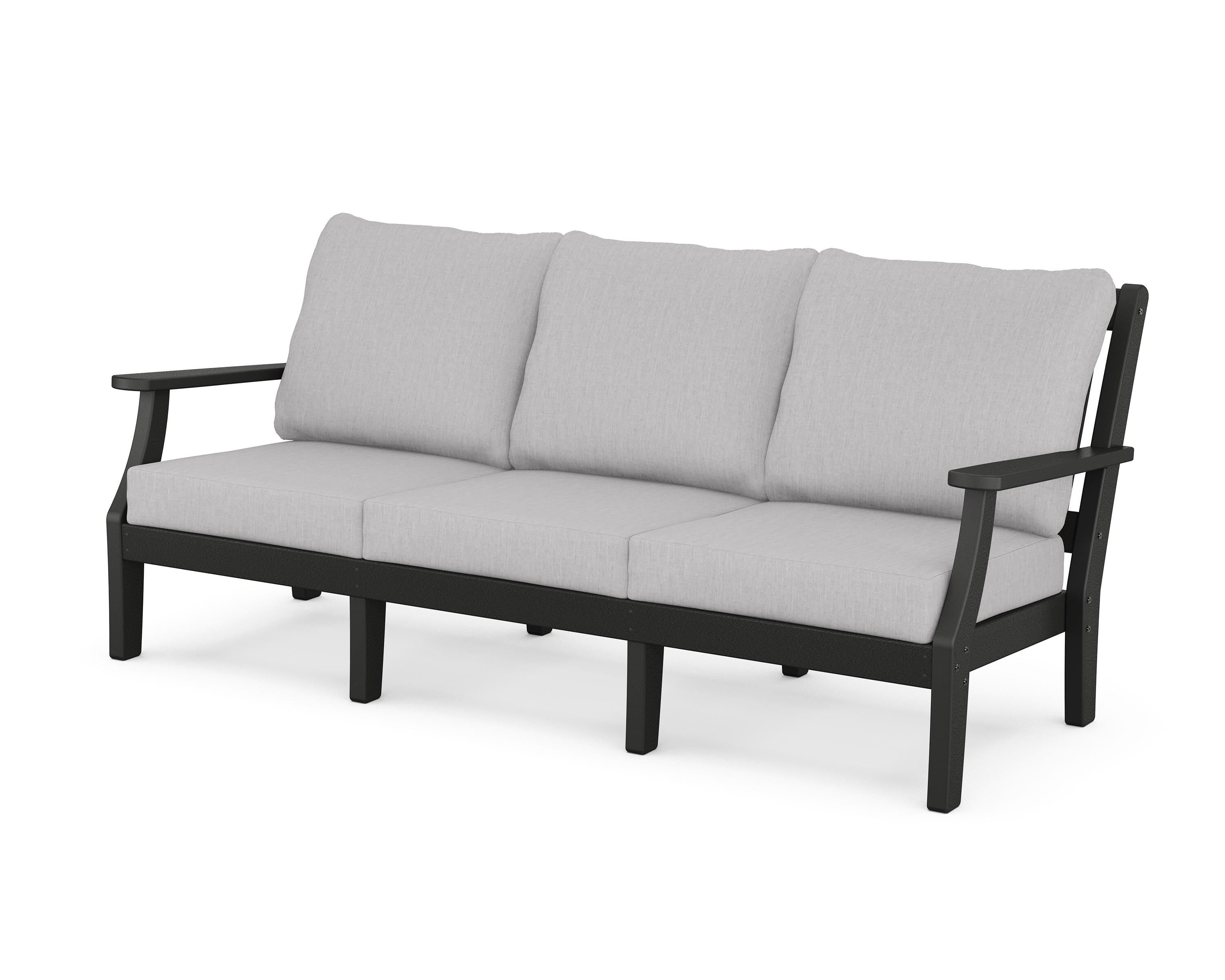 Martha Stewart by POLYWOOD® Chinoiserie Deep Seating Sofa in Black / Granite
