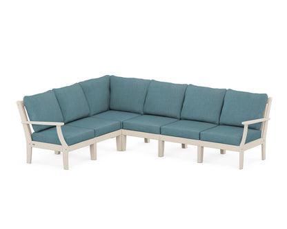 POLYWOOD® Braxton Modular 6-Piece Deep Seating Set in Sand / Ocean Teal