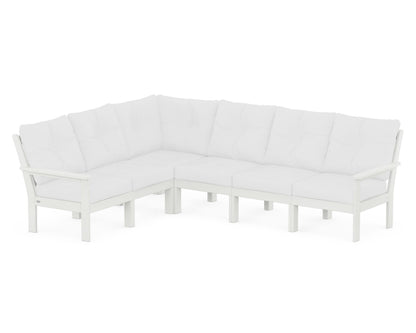 POLYWOOD® Vineyard 6-Piece Sectional in Vintage White / Natural