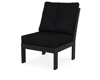 POLYWOOD® Vineyard Modular Armless Chair in Black / Midnight Linen