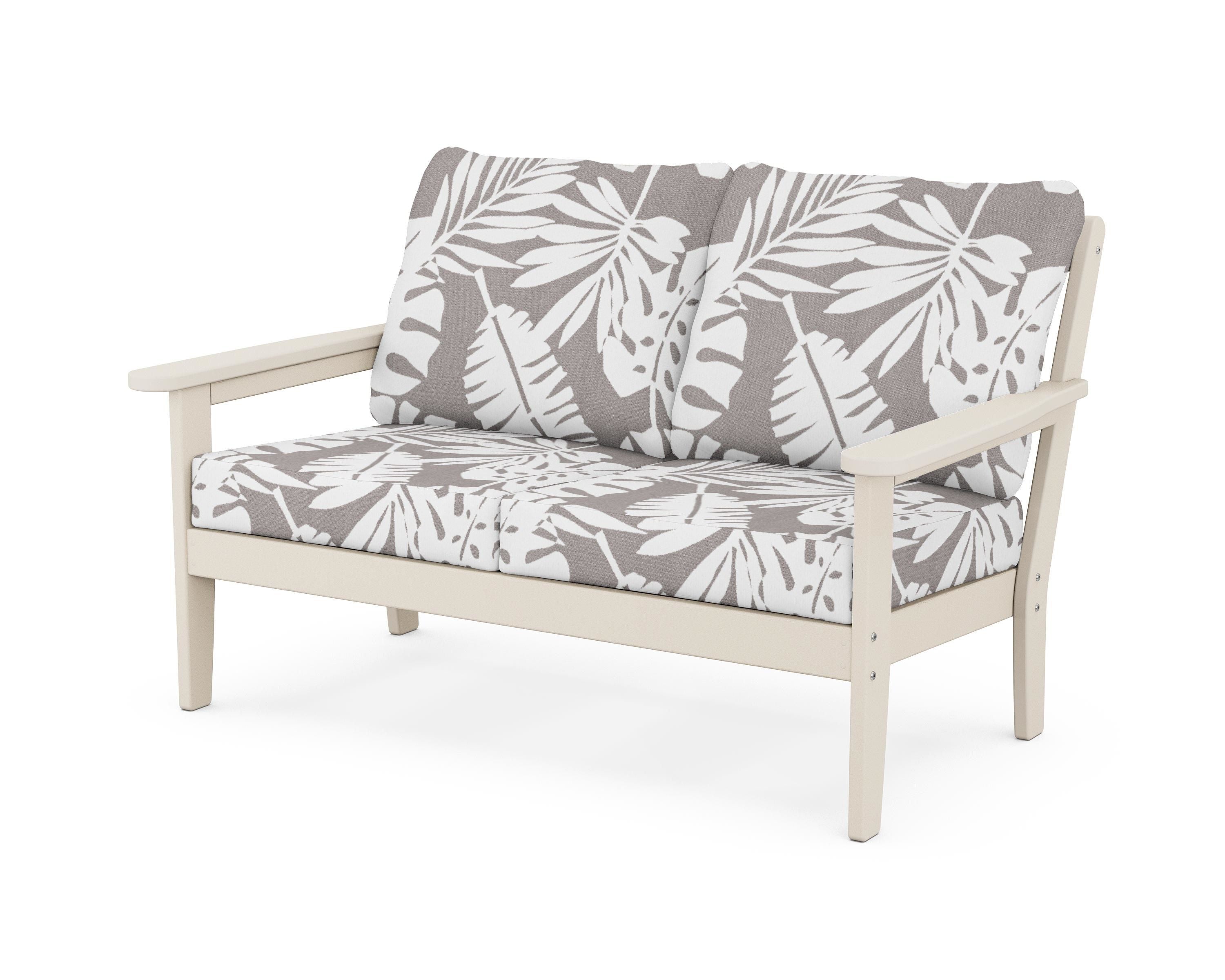 Country Living Cottage Deep Seating Loveseat in Sand / Leaf Grey Mist