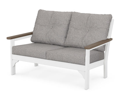 POLYWOOD® Vineyard Deep Seating Loveseat in White / Kona / Grey Mist