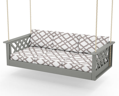 Country Living Wovendale Daybed Swing in Slate Grey / Trellis Grey Mist