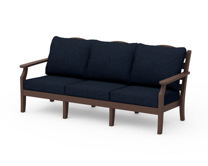Draper James™ by  POLYWOOD® Savannah Deep Seating Sofa in Mahogany / Marine Indigo