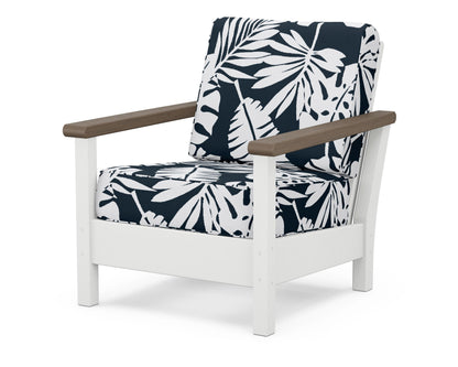 POLYWOOD® Harbour Deep Seating Chair in White / Kona / Leaf Marine Indigo