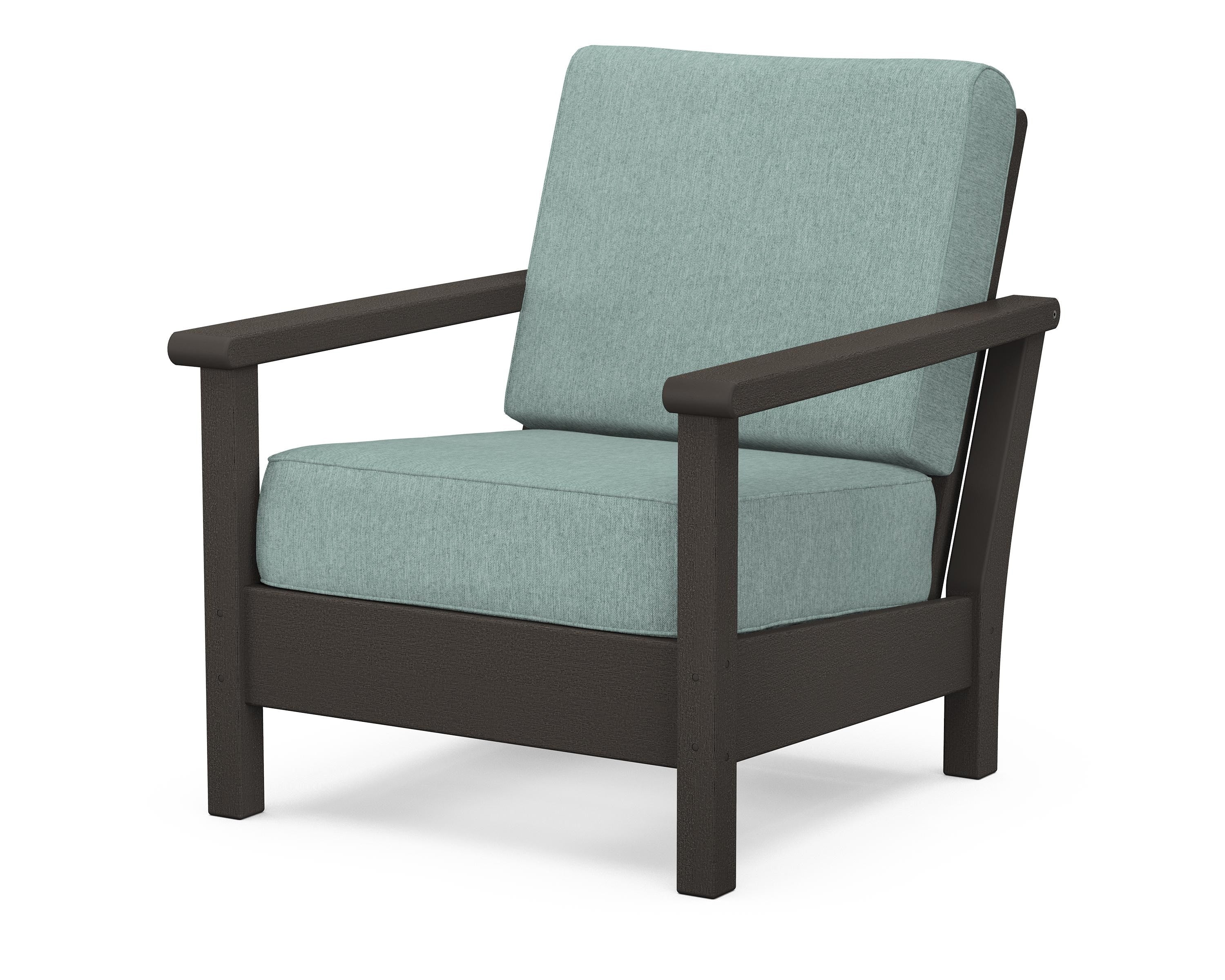 POLYWOOD® Harbour Deep Seating Chair in Vintage Coffee / Glacier Spa